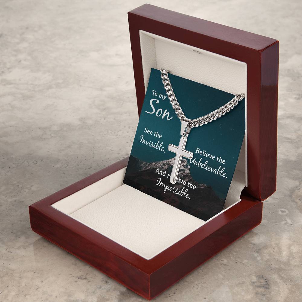 Strength in Faith: Cross Necklace with an Empowering Message - Giulia's Jems