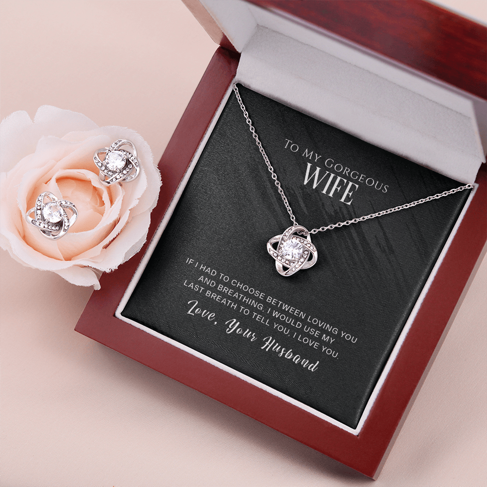 Timeless Love: Elegant Necklace & Earring Set with Heartfelt Message - Giulia's Jems