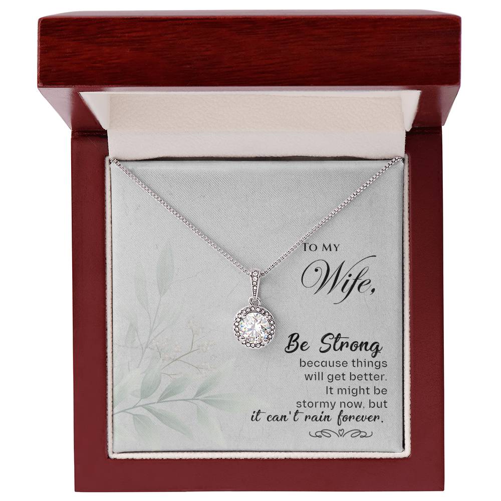 Wife be strong necklace  Empowering jewelry for her  Thoughtful gift for wife  Strength-themed pendant  Personalized wife's accessory  Encouraging necklace for her  Inspirational wife's jewelry  Timeless love-themed adornment  Wife's keepsake pendant  Meaningful be strong necklace  Unique gift for beloved wife  Expressive love-themed jewelry  Beloved wife's accessory  Intimate encouragement pendant  Everlasting love necklace