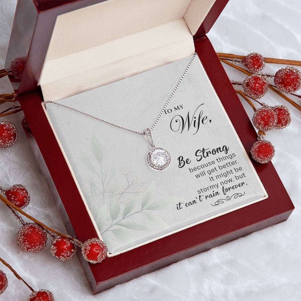 Wife be strong necklace  Empowering jewelry for her  Thoughtful gift for wife  Strength-themed pendant  Personalized wife's accessory  Encouraging necklace for her  Inspirational wife's jewelry  Timeless love-themed adornment  Wife's keepsake pendant  Meaningful be strong necklace  Unique gift for beloved wife  Expressive love-themed jewelry  Beloved wife's accessory  Intimate encouragement pendant  Everlasting love necklace