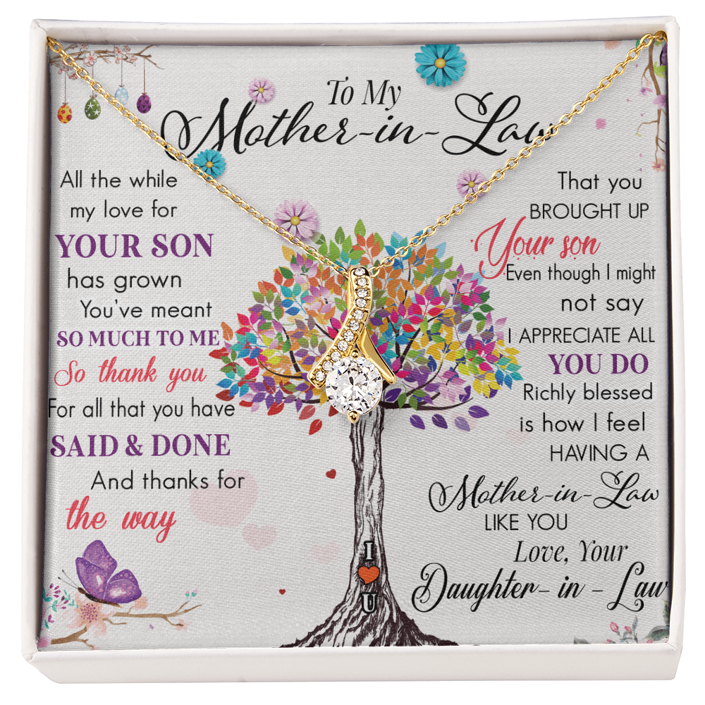 Bound by Love: Elegant Necklace for Mother-in-Law with a Heartwarming Message