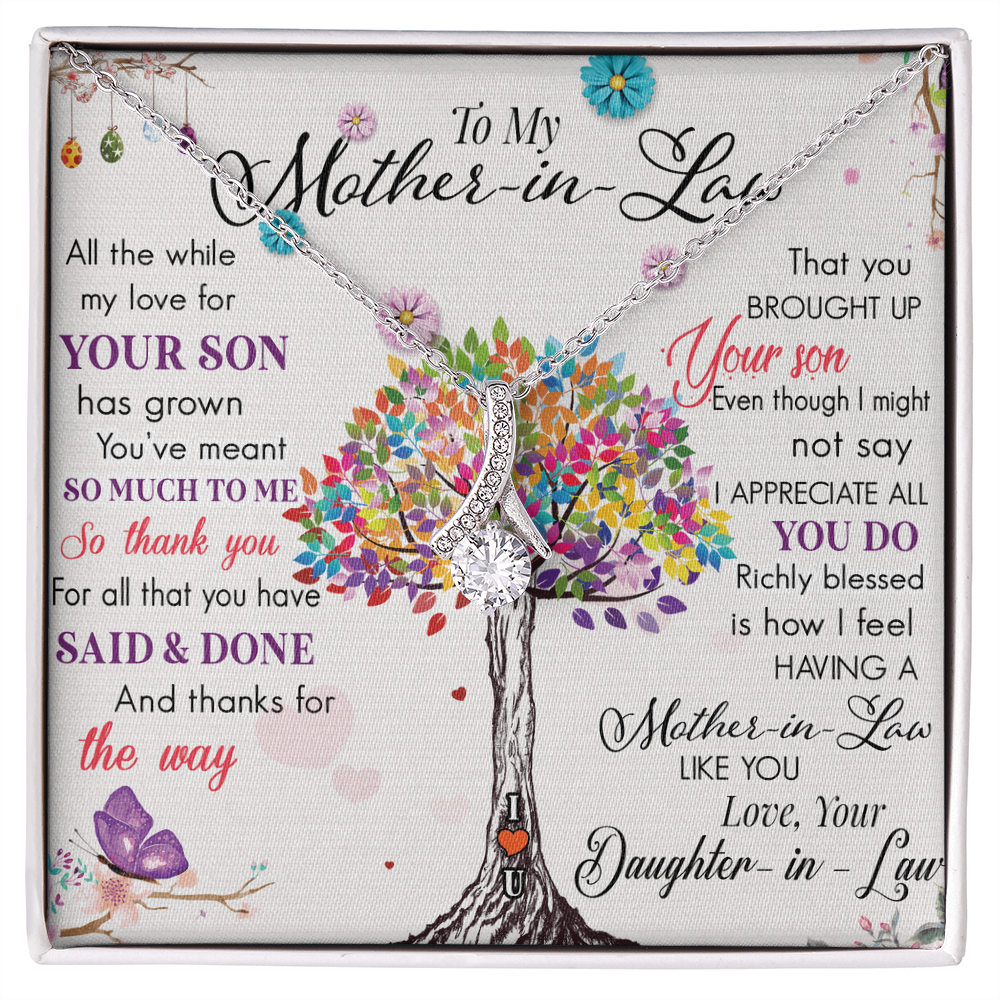 Bound by Love: Elegant Necklace for Mother-in-Law with a Heartwarming Message