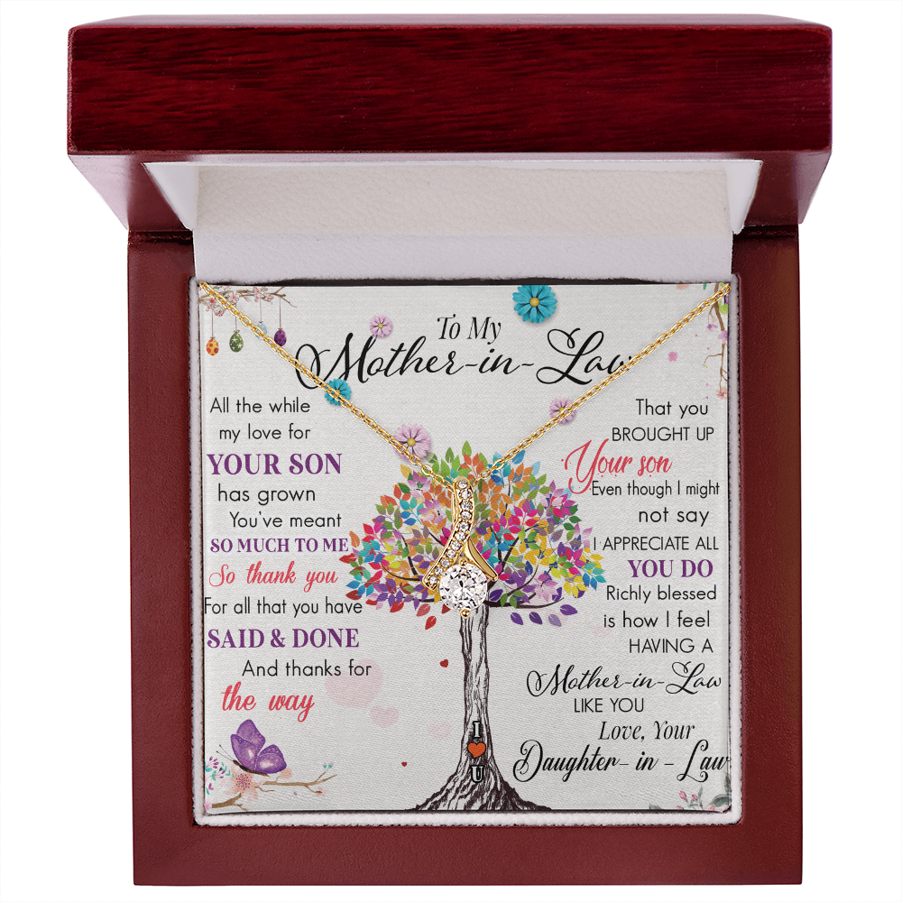Bound by Love: Elegant Necklace for Mother-in-Law with a Heartwarming Message