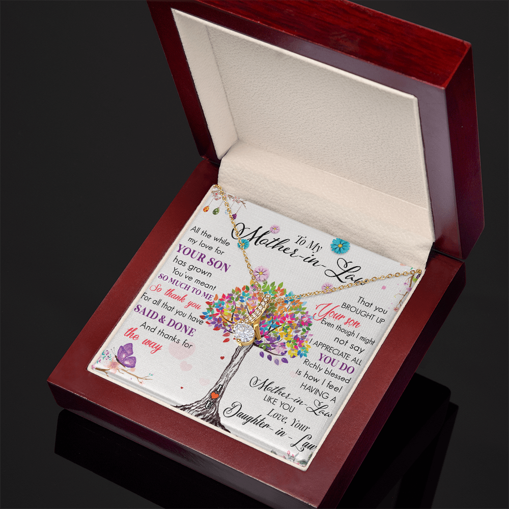 Bound by Love: Elegant Necklace for Mother-in-Law with a Heartwarming Message