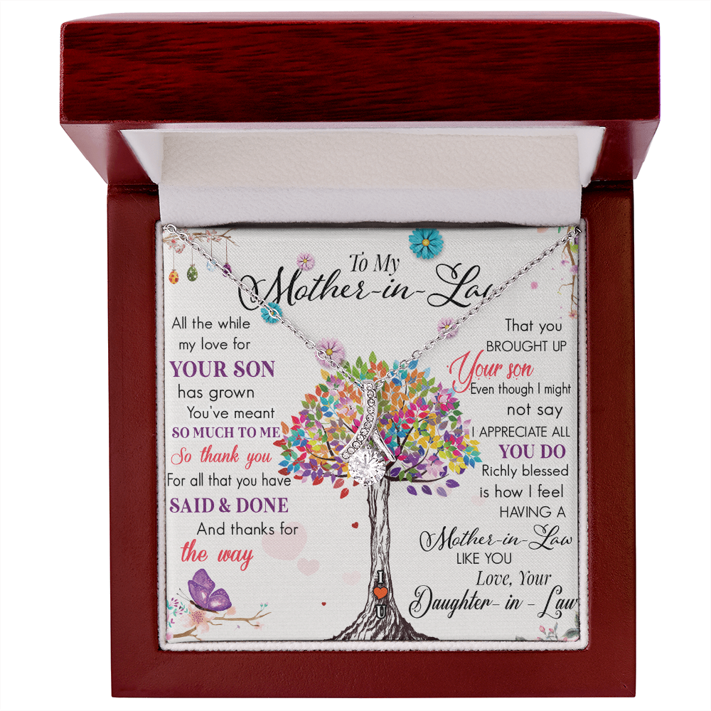 Bound by Love: Elegant Necklace for Mother-in-Law with a Heartwarming Message