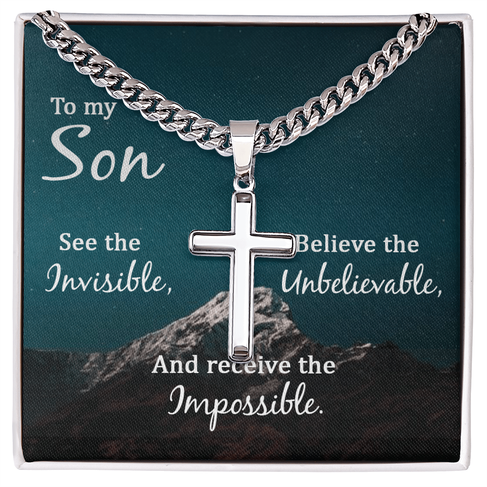 Strength in Faith: Cross Necklace with an Empowering Message