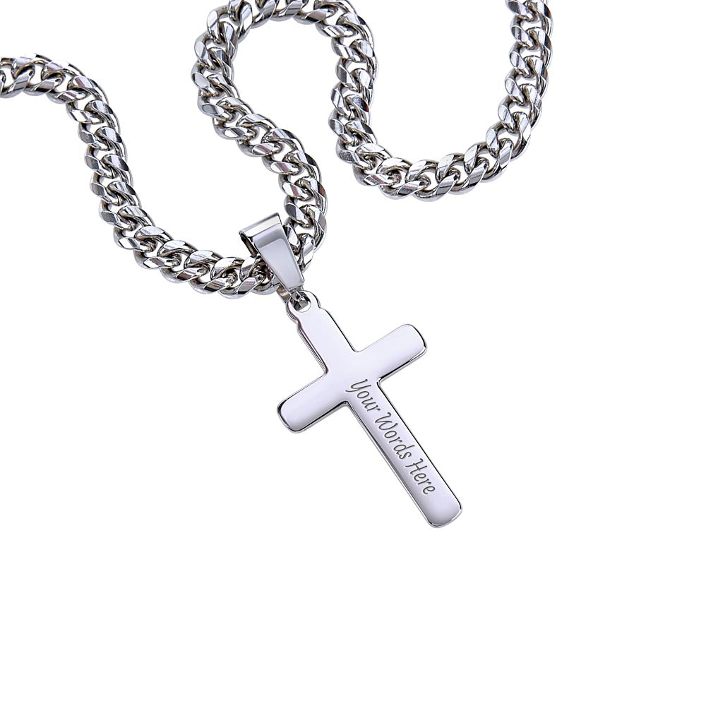 Strength in Faith: Cross Necklace with an Empowering Message