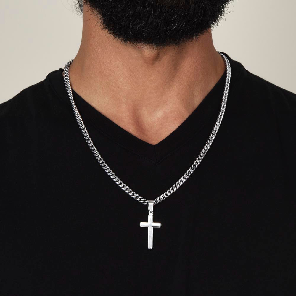 Strength in Faith: Cross Necklace with an Empowering Message