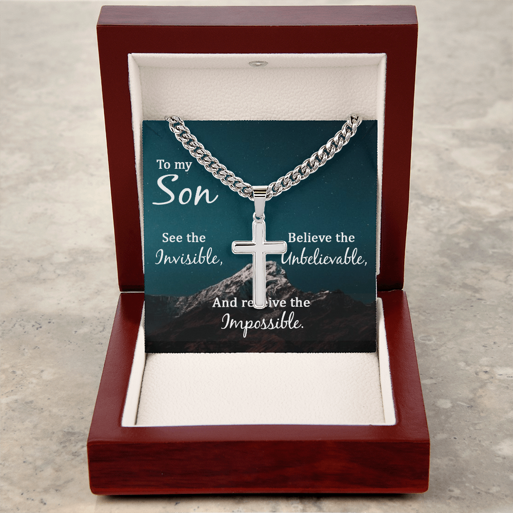 Strength in Faith: Cross Necklace with an Empowering Message