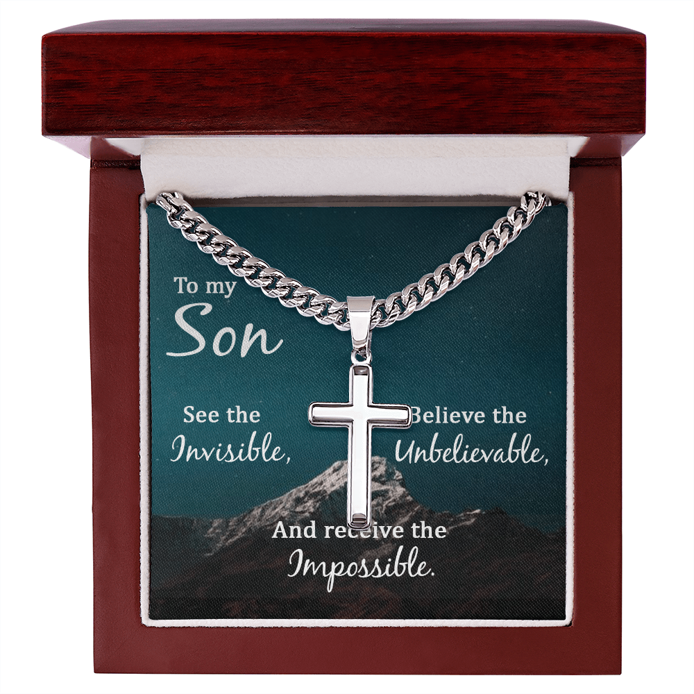 Strength in Faith: Cross Necklace with an Empowering Message
