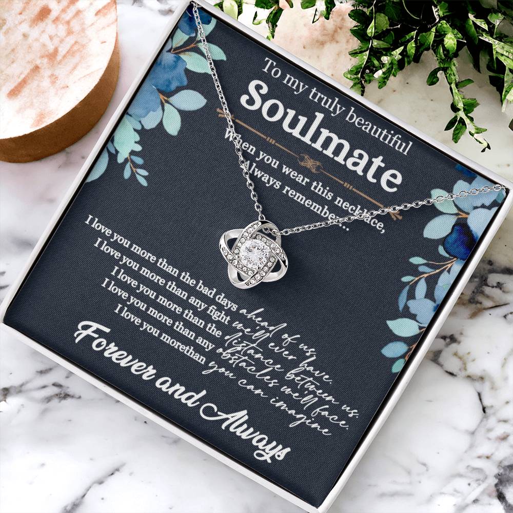 Soulmate necklace  Romantic gift for soulmate  Thoughtful love pendant  Personalized soulmate jewelry  Elegant love-themed accessory  Sentimental necklace for soulmate  Graceful keepsake jewelry  Timeless love pendant  Meaningful soulmate gift  Cherished love-themed necklace  Unique gift for beloved one  Expressive soulmate accessory  Beloved one's pendant  Intimate love-themed jewelry  Everlasting love necklace