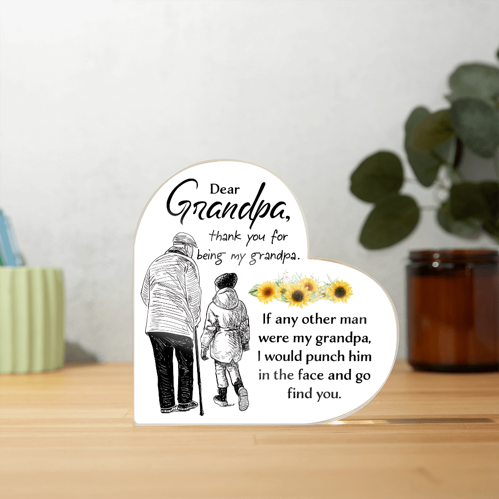 Grandpa – Thank You for Being Mine | Heart-Shaped Keepsake