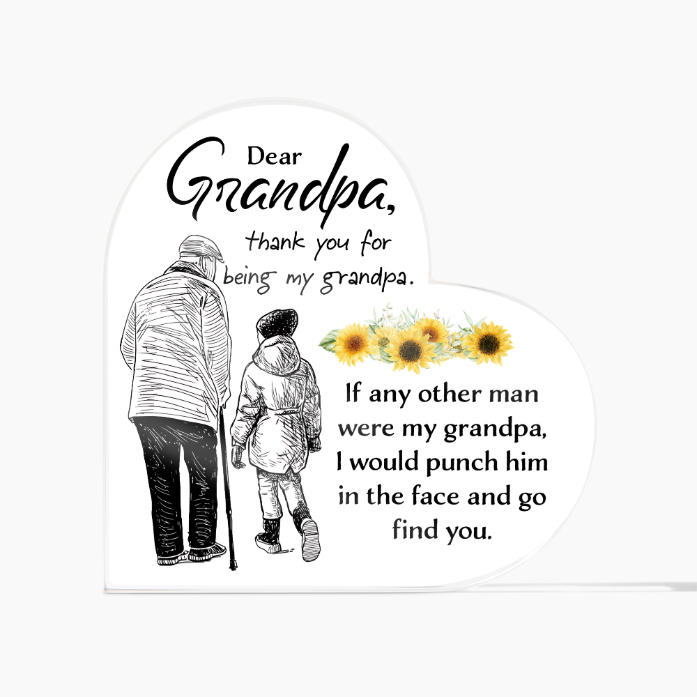 Grandpa – Thank You for Being Mine | Heart-Shaped Keepsake
