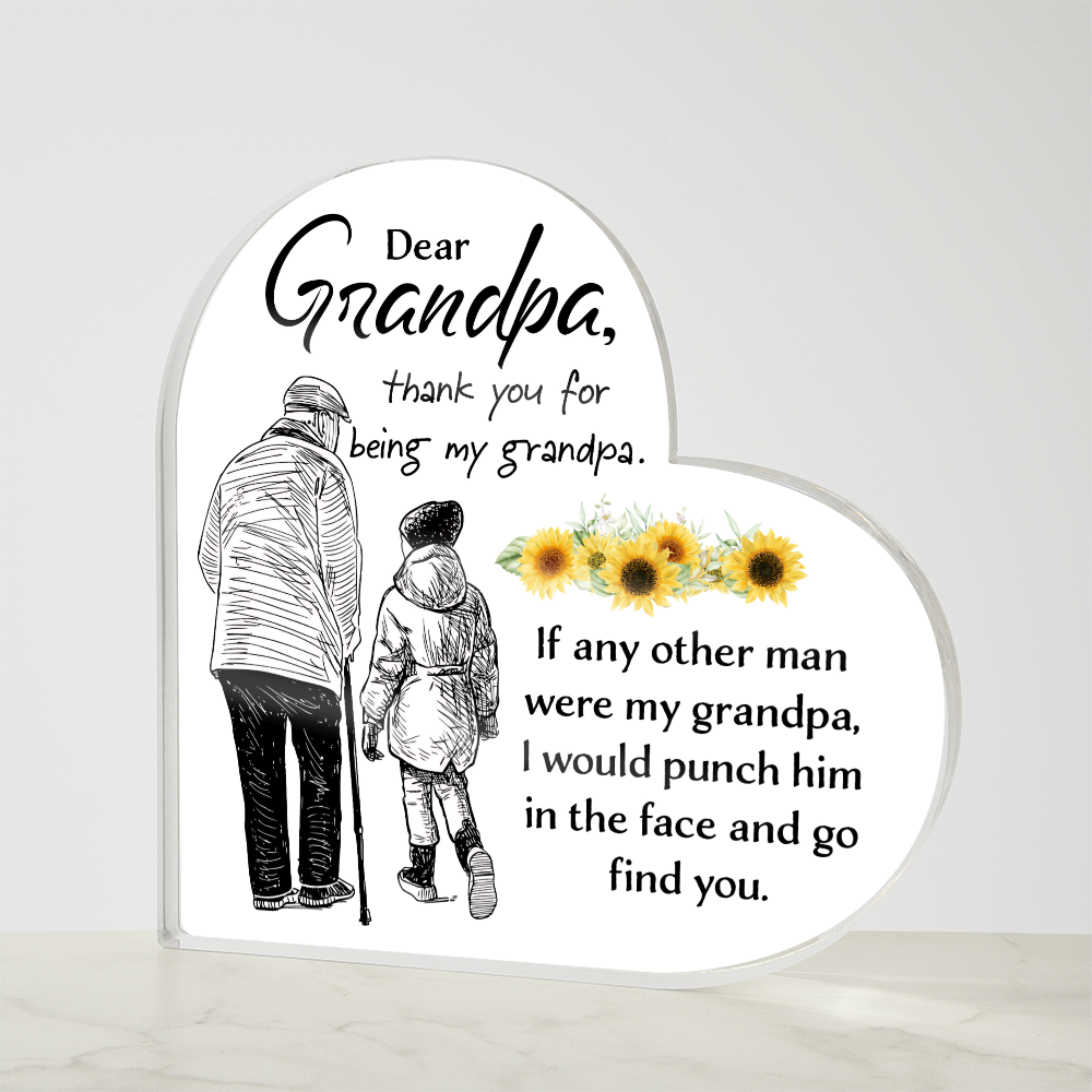 Grandpa – Thank You for Being Mine | Heart-Shaped Keepsake