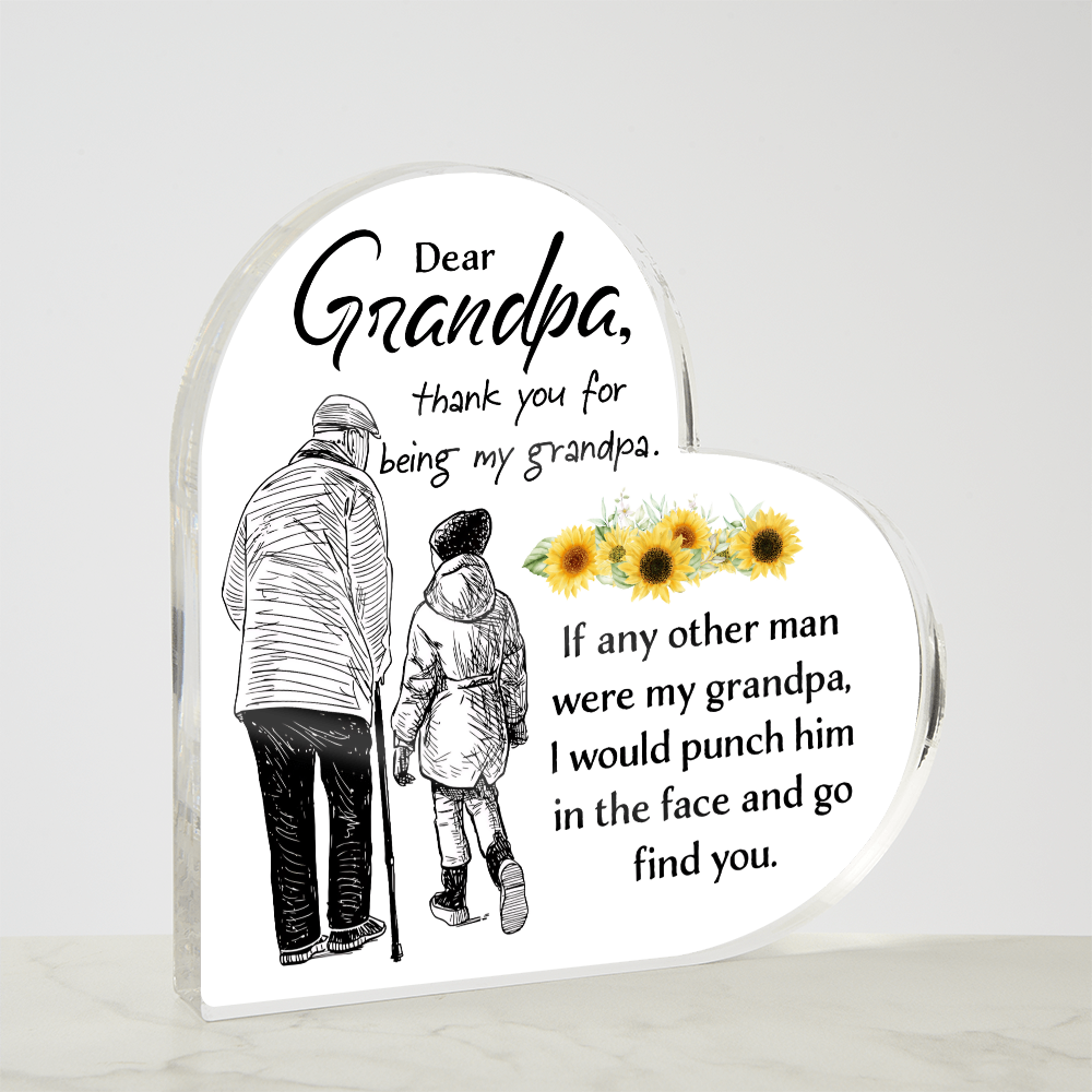 Grandpa – Thank You for Being Mine | Heart-Shaped Keepsake