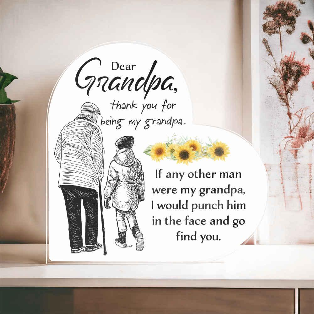 Grandpa – Thank You for Being Mine | Heart-Shaped Keepsake
