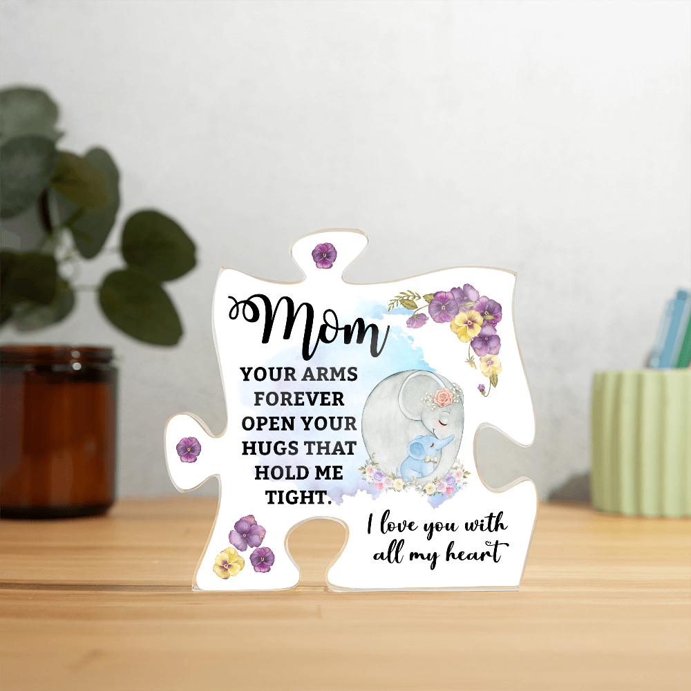 Mom, You're the Piece That Makes Us Whole – Elegant Puzzle Design