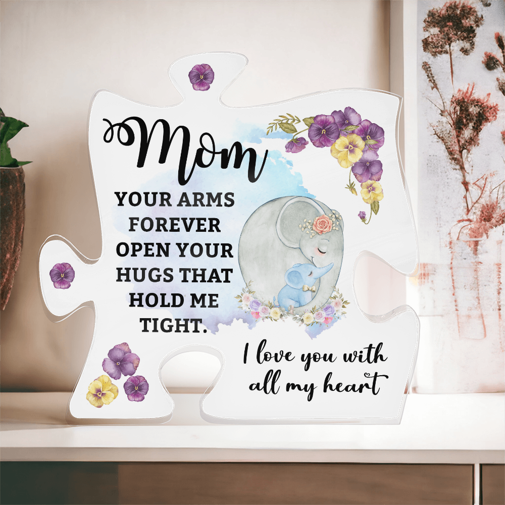 Mom, You're the Piece That Makes Us Whole – Elegant Puzzle Design