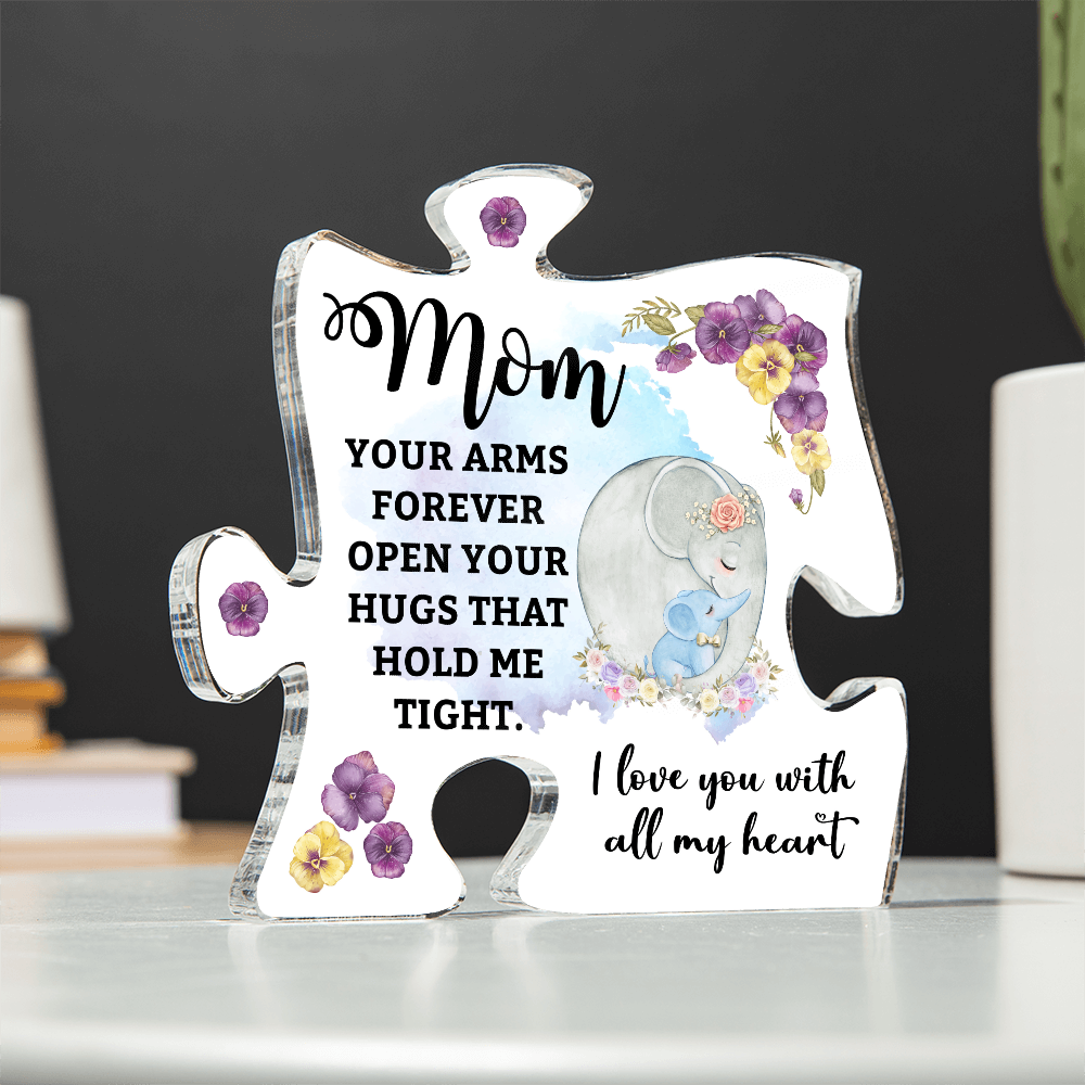 Mom, You're the Piece That Makes Us Whole – Elegant Puzzle Design