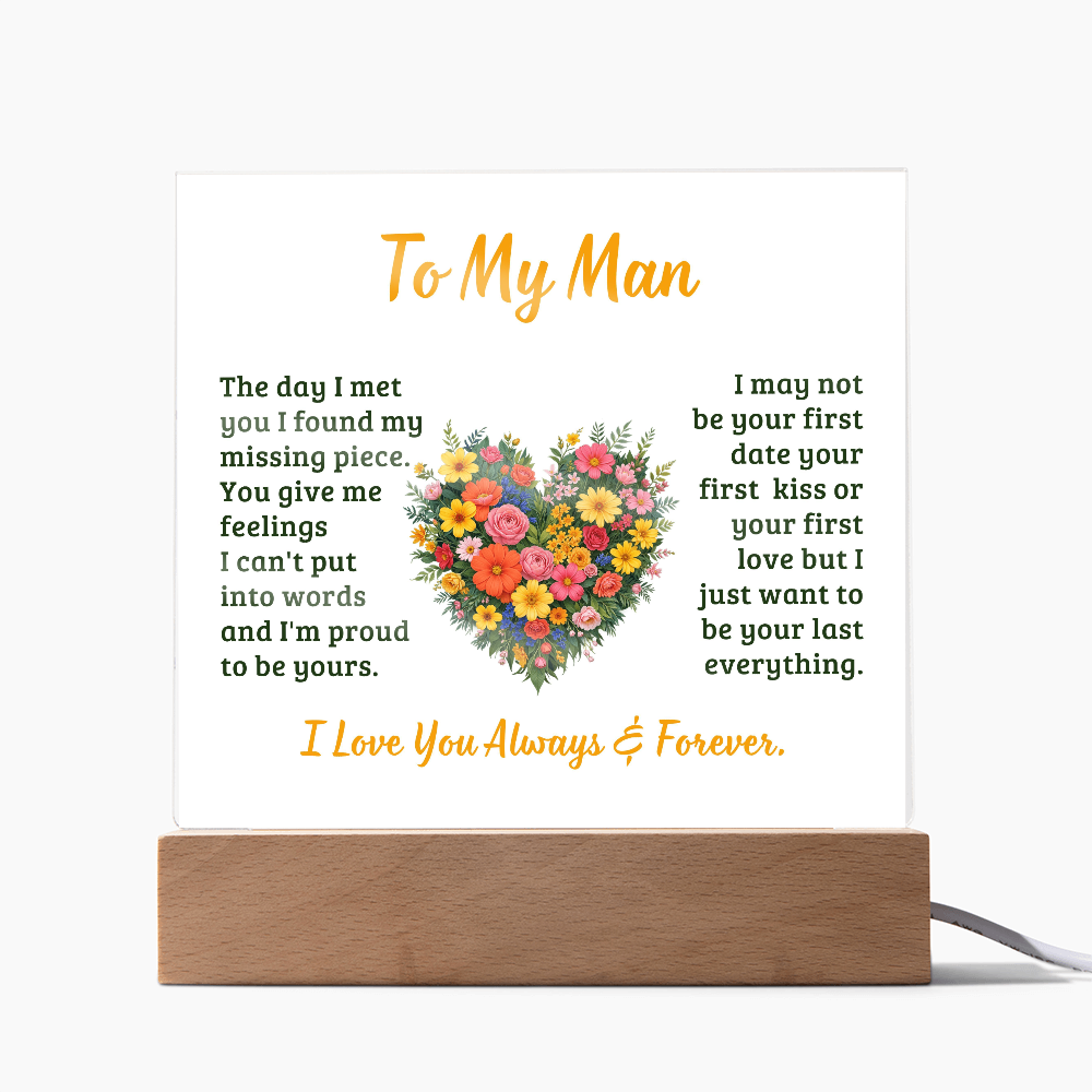Forever Yours: Custom Acrylic Keepsake with a Loving Message from Wife