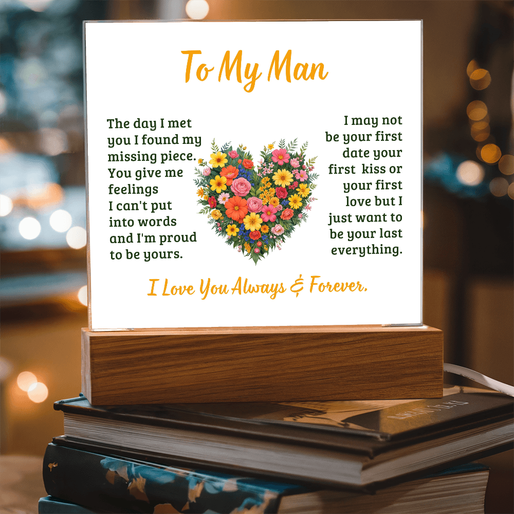 Forever Yours: Custom Acrylic Keepsake with a Loving Message from Wife