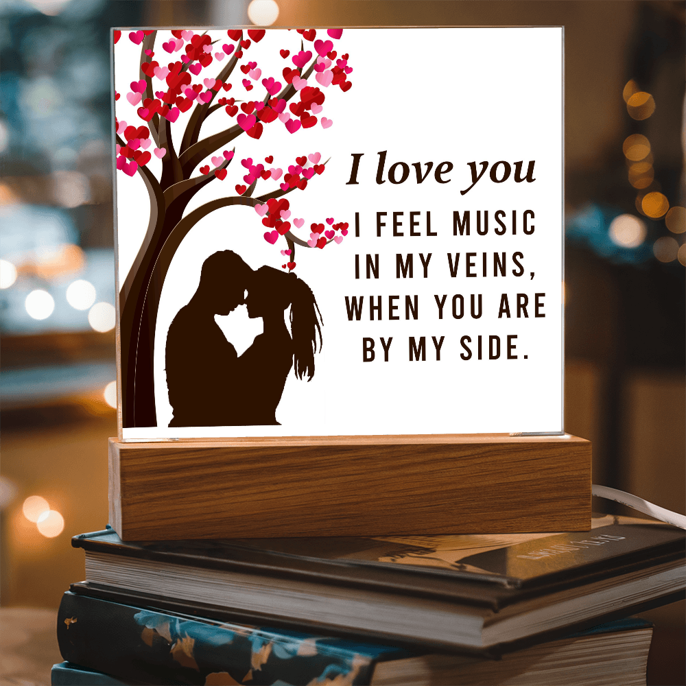 I Love You – You're the Music in My Veins | Square Acrylic Keepsake