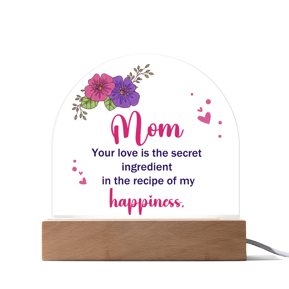 To the Best Mom – Sentimental Message in Acrylic Dome