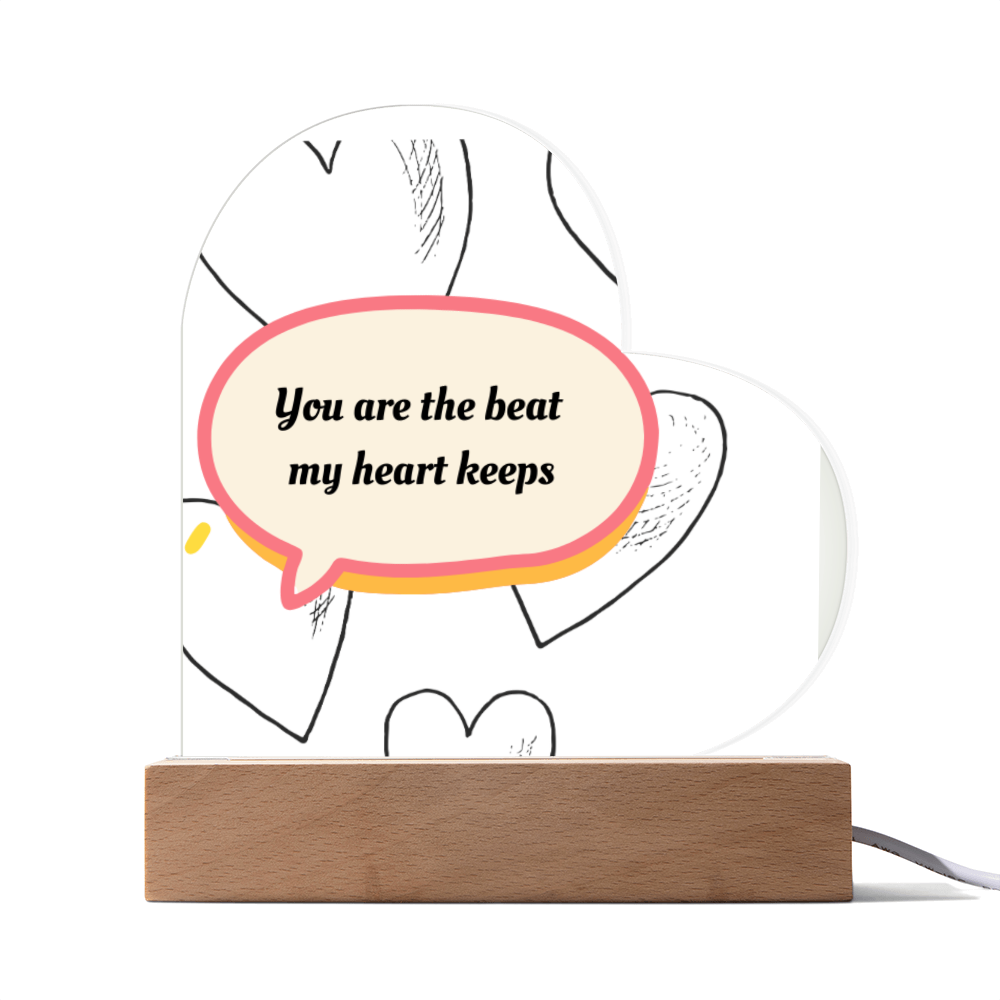 "The Heartbeat Promise" – Custom LED Acrylic Heart Plaque