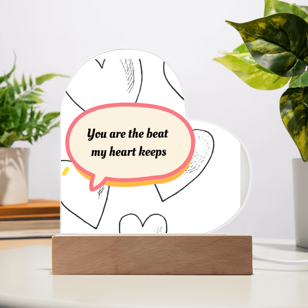 "The Heartbeat Promise" – Custom LED Acrylic Heart Plaque