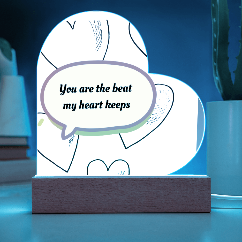 "The Heartbeat Promise" – Custom LED Acrylic Heart Plaque