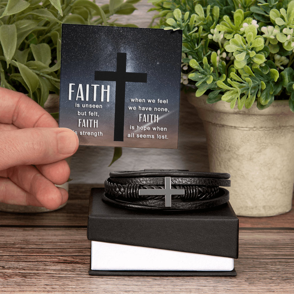 Cherished Beliefs: Cross Bracelet and Inspiring Message Card Set