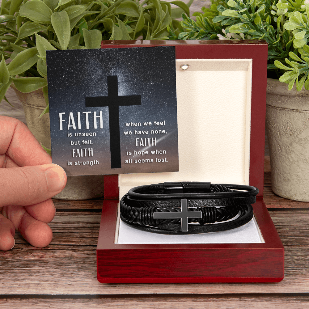 Cherished Beliefs: Cross Bracelet and Inspiring Message Card Set