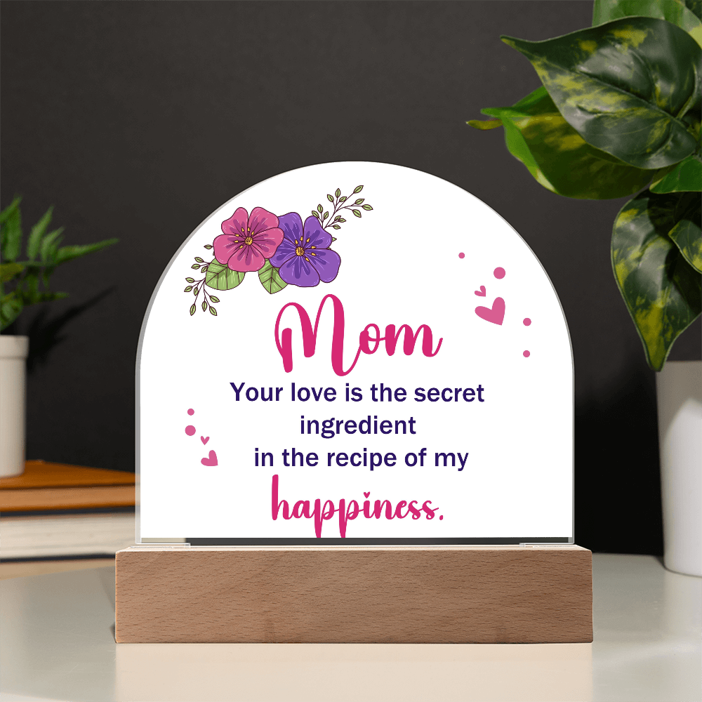 To the Best Mom – Sentimental Message in Acrylic Dome