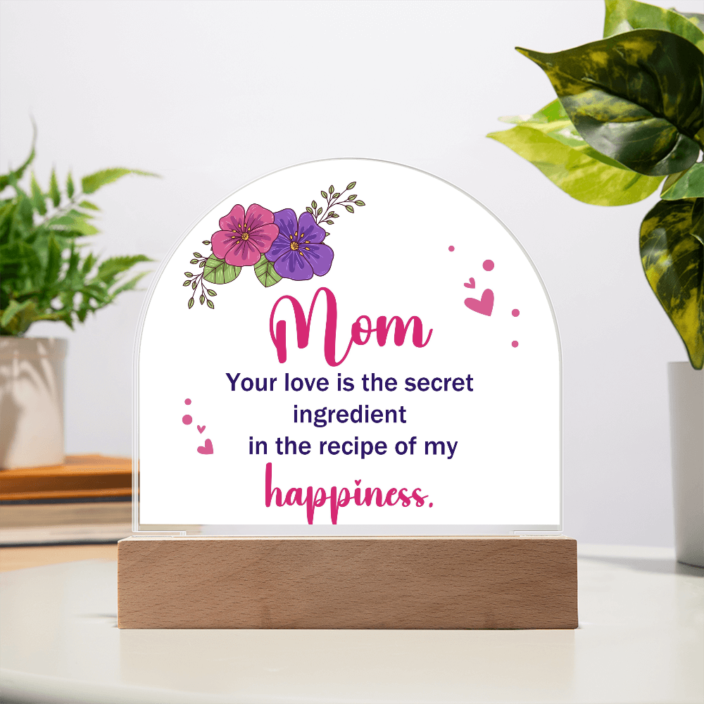 To the Best Mom – Sentimental Message in Acrylic Dome