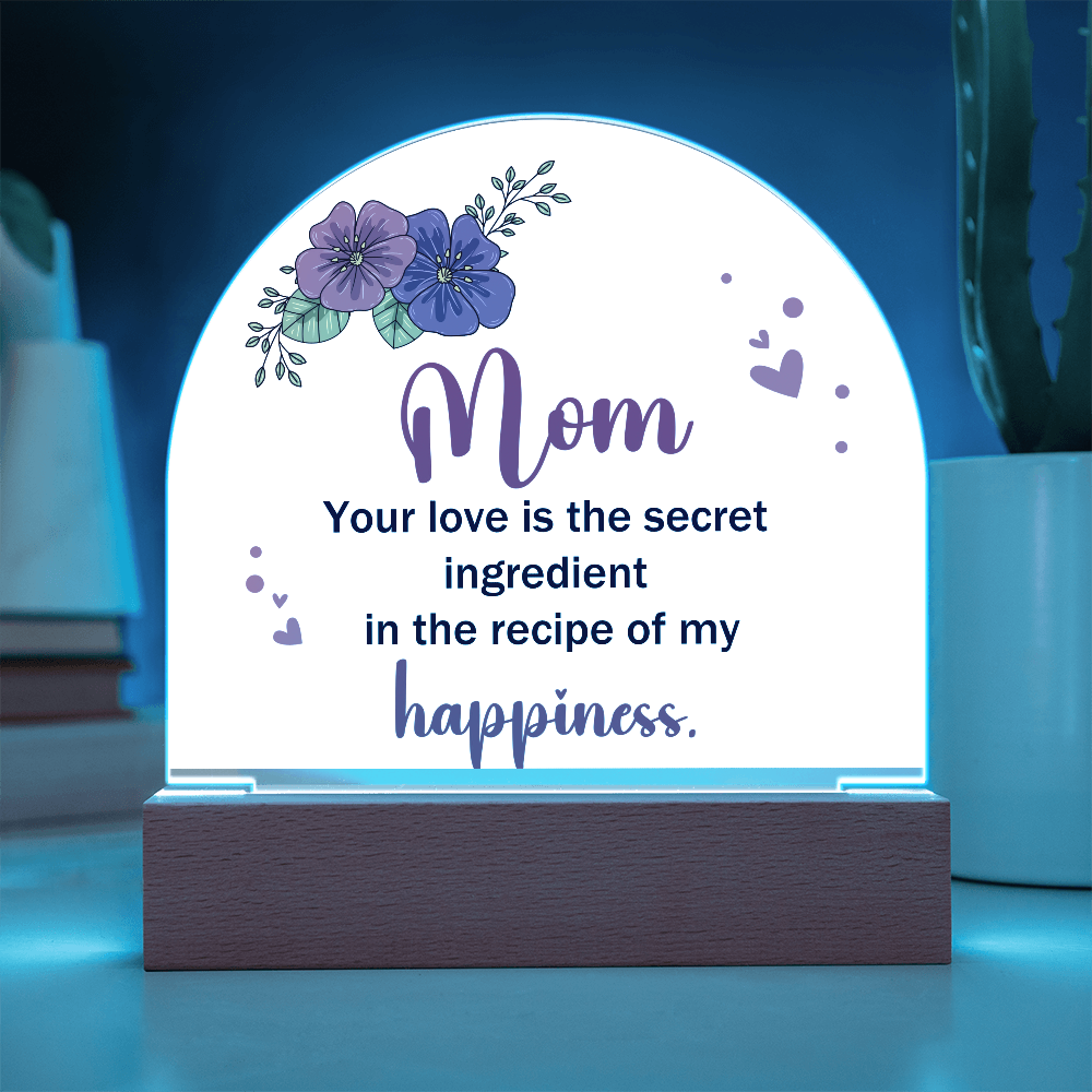 To the Best Mom – Sentimental Message in Acrylic Dome