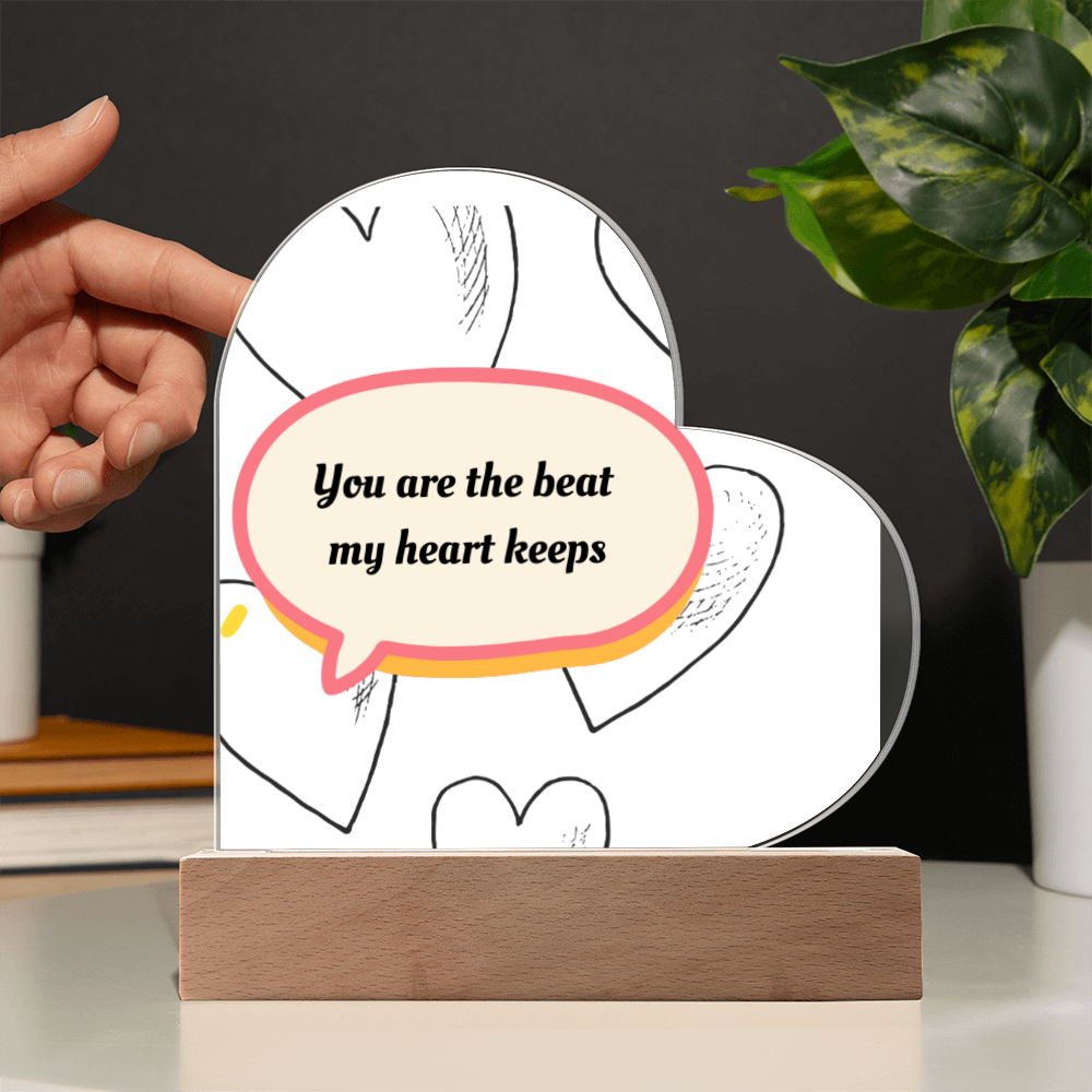 "The Heartbeat Promise" – Custom LED Acrylic Heart Plaque