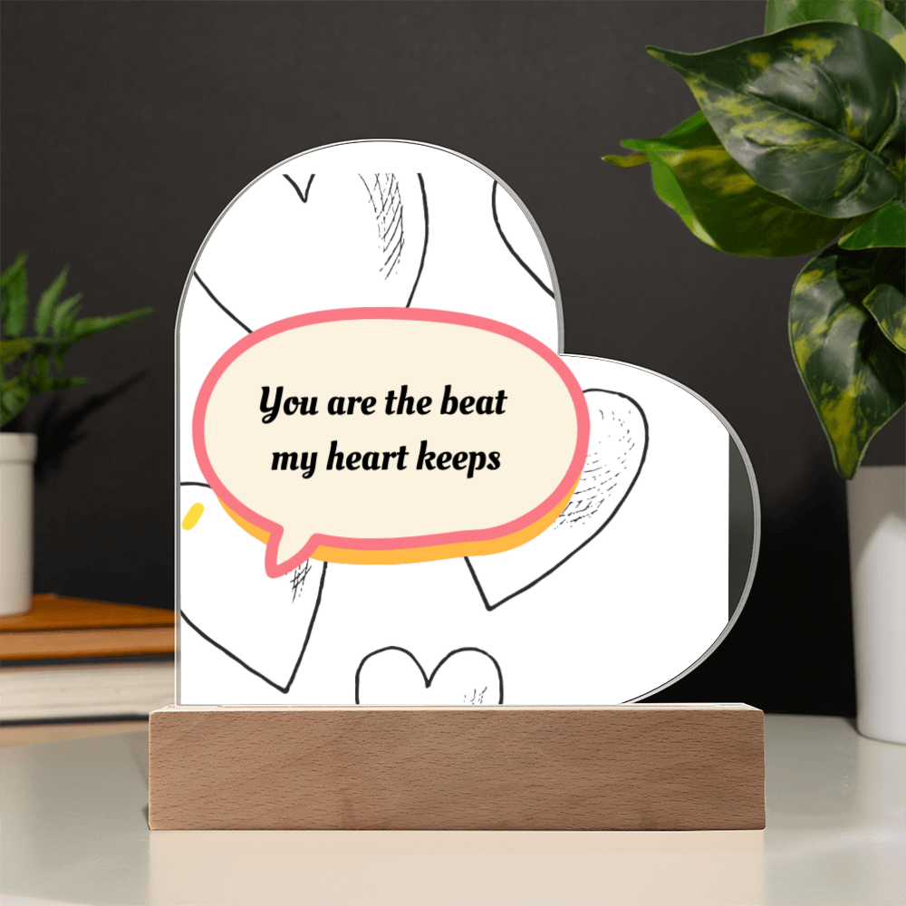 "The Heartbeat Promise" – Custom LED Acrylic Heart Plaque
