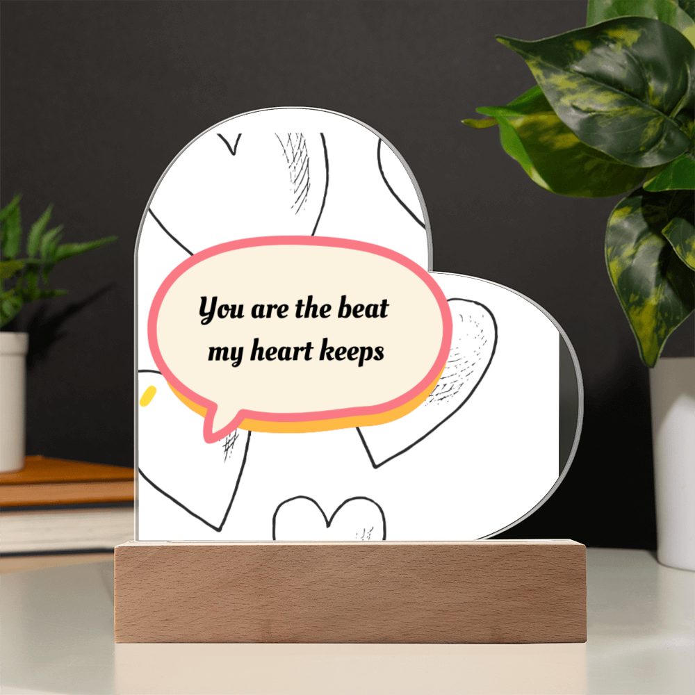 "The Heartbeat Promise" – Custom LED Acrylic Heart Plaque