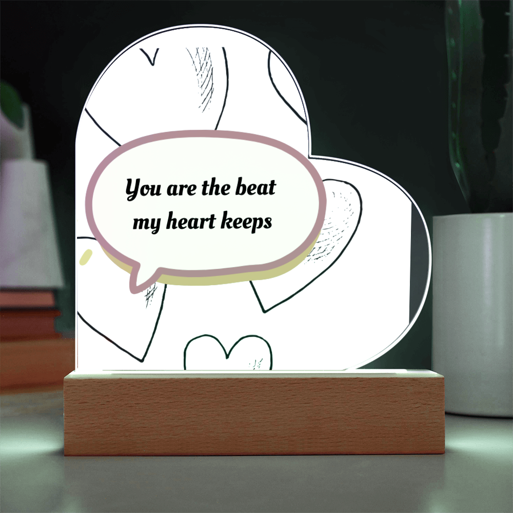 "The Heartbeat Promise" – Custom LED Acrylic Heart Plaque