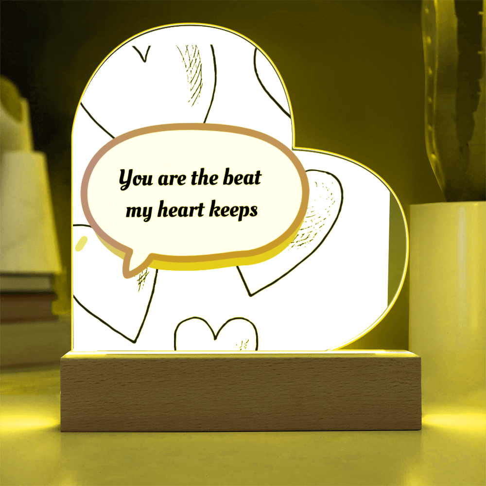 "The Heartbeat Promise" – Custom LED Acrylic Heart Plaque