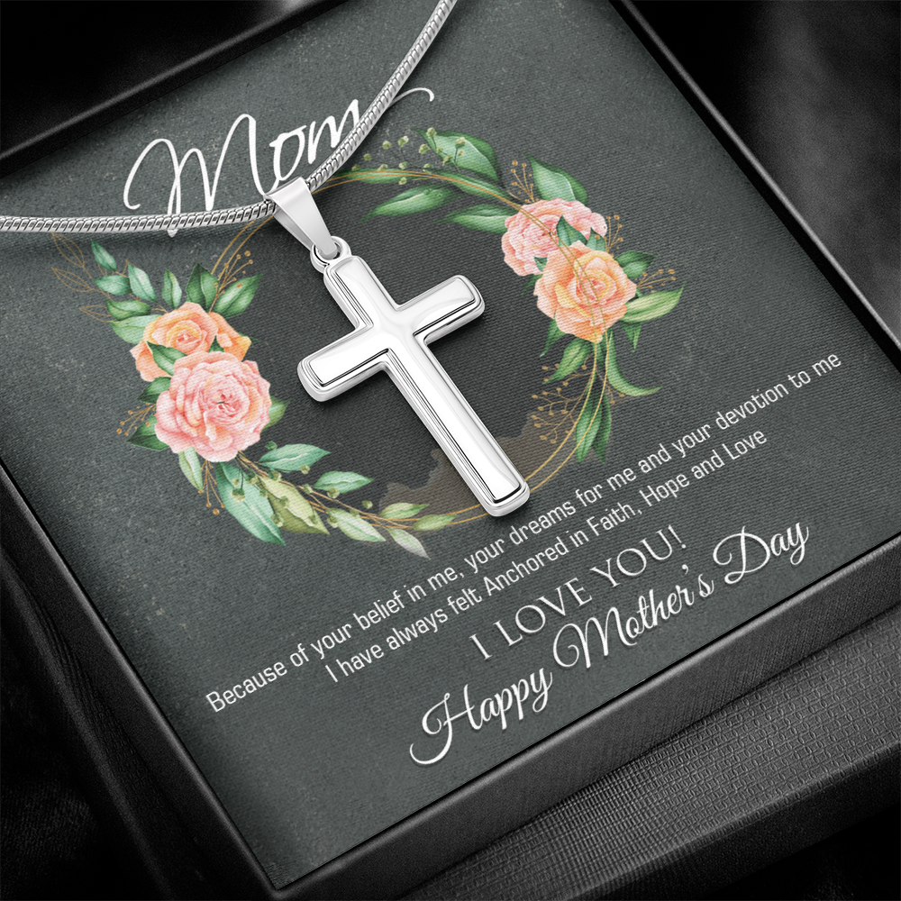 Faith and Love: A Beautiful Cross Necklace with an Inspiring Message for Mom