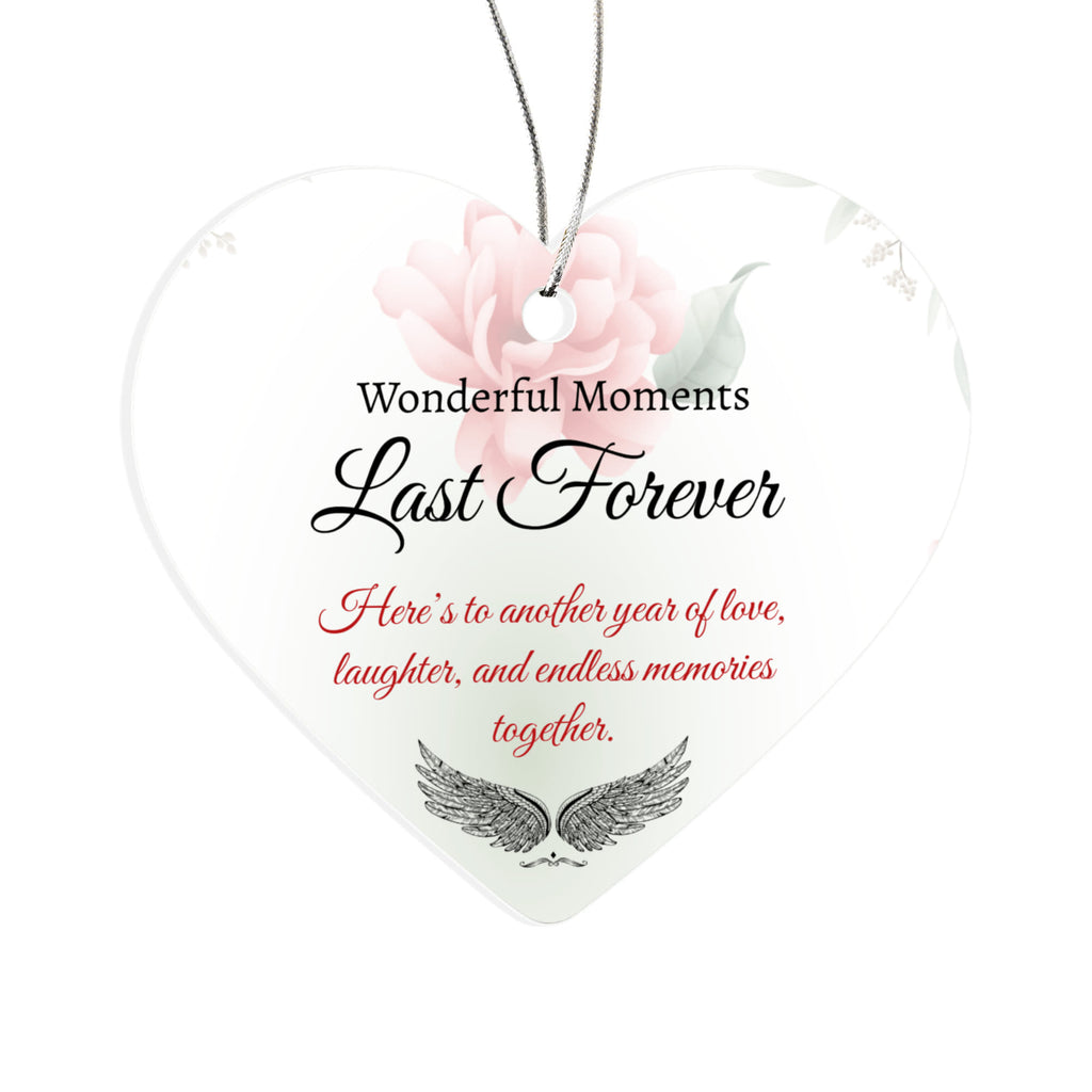 "Love, Laughter & Endless Memories" Custom Acrylic Heart Ornament