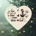 Custom Acrylic Heart Ornament – "A True Love Story Never Ends"