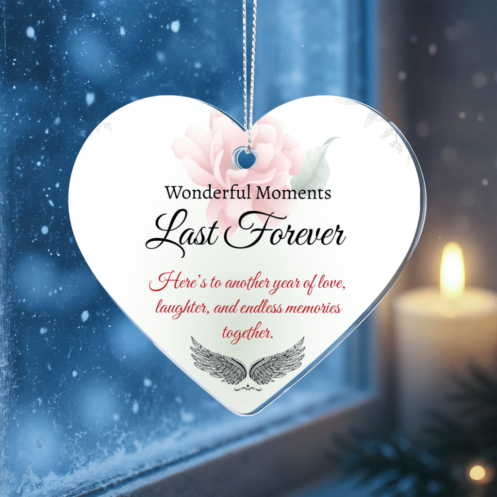 "Love, Laughter & Endless Memories" Custom Acrylic Heart Ornament