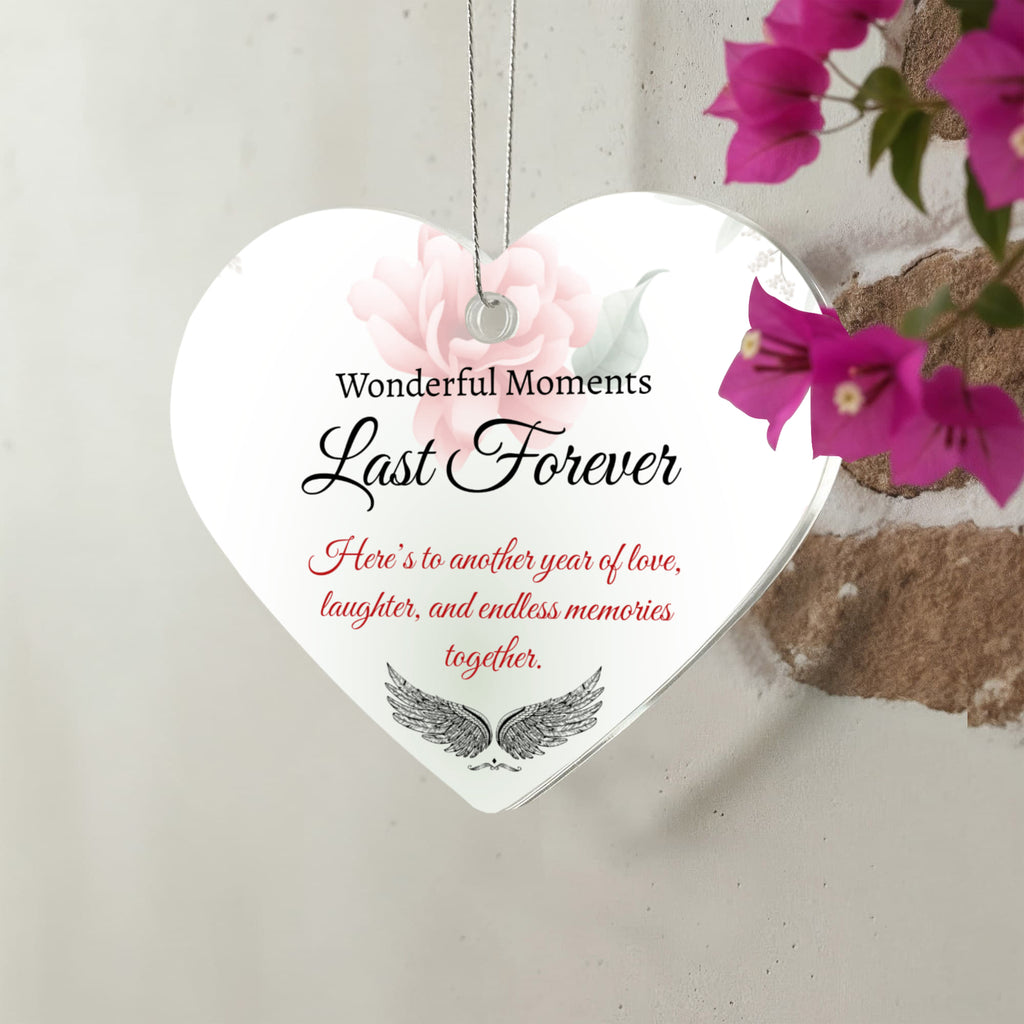 "Love, Laughter & Endless Memories" Custom Acrylic Heart Ornament