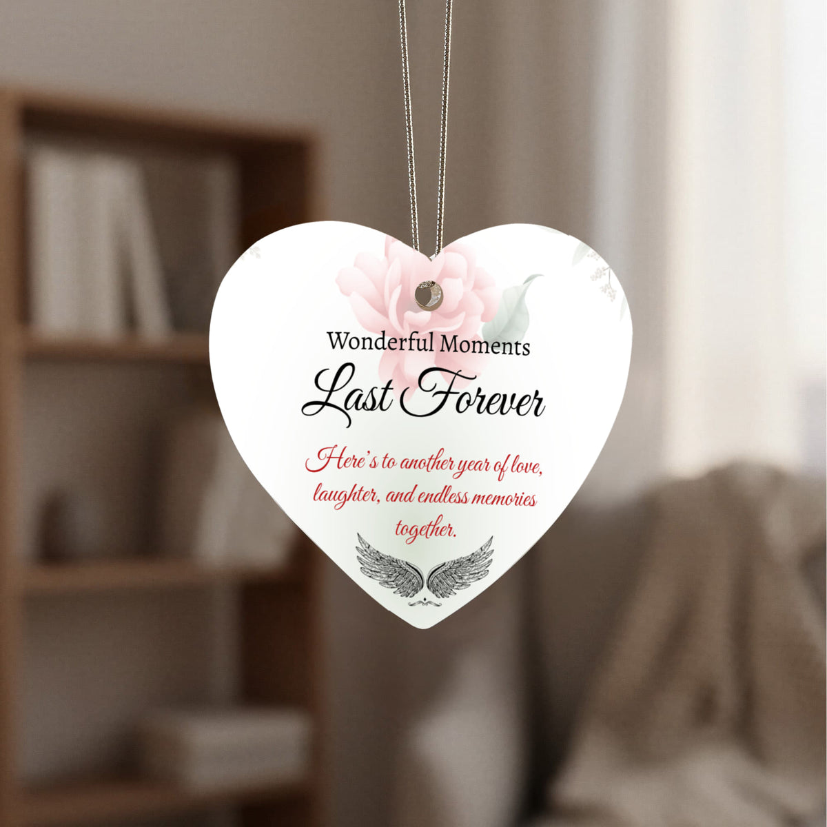 "Love, Laughter & Endless Memories" Custom Acrylic Heart Ornament