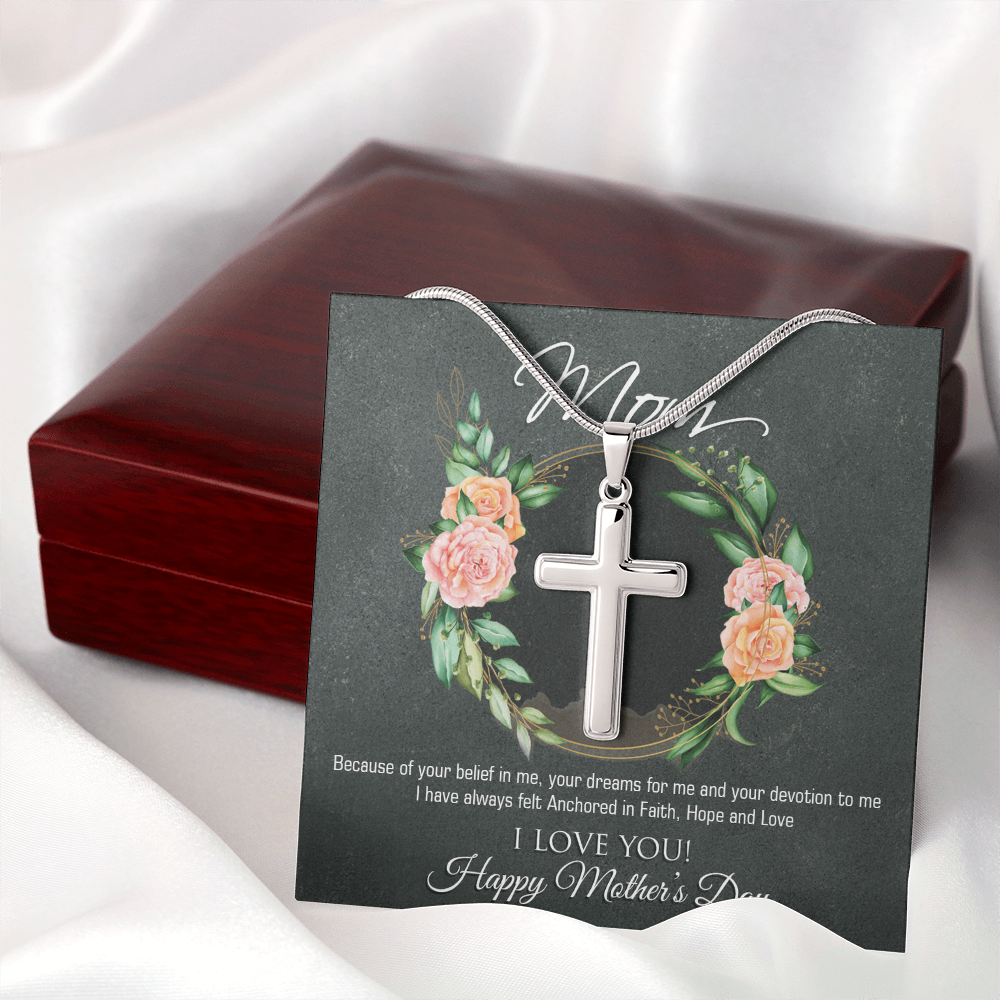Faith and Love: A Beautiful Cross Necklace with an Inspiring Message for Mom