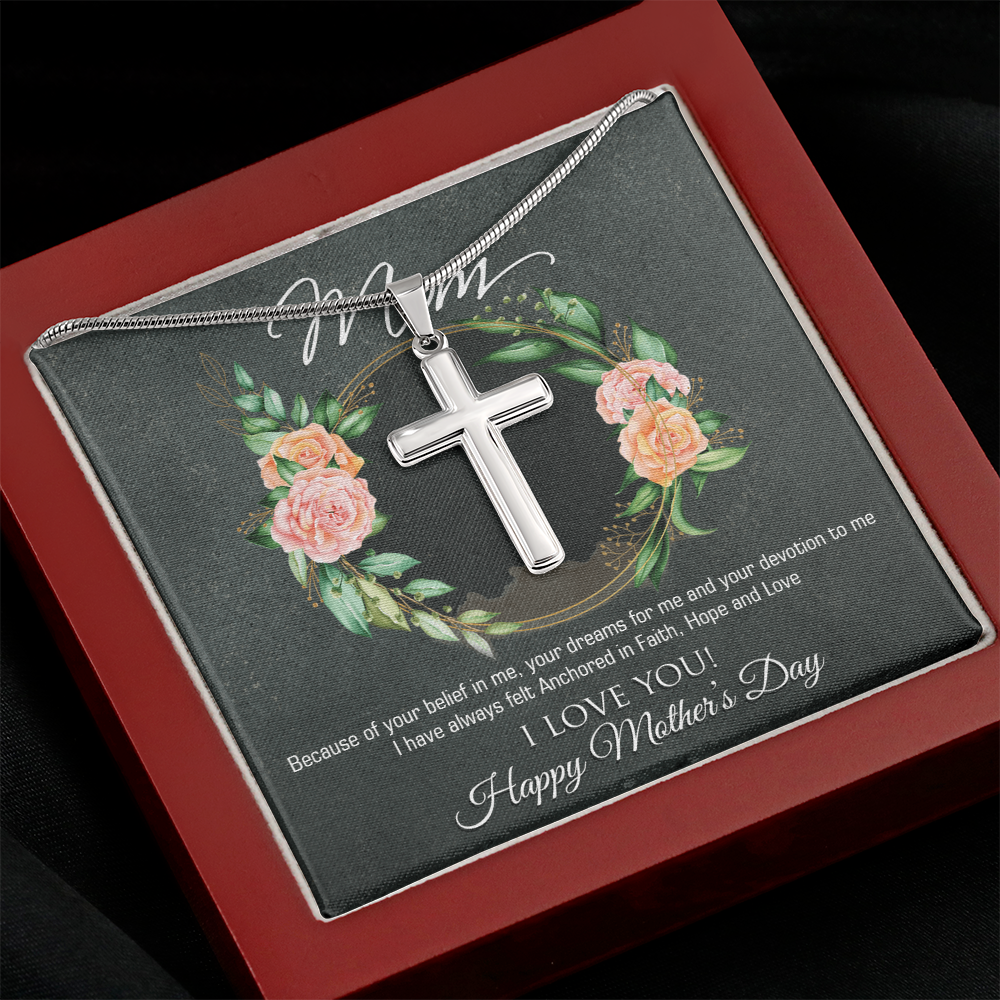 Faith and Love: A Beautiful Cross Necklace with an Inspiring Message for Mom