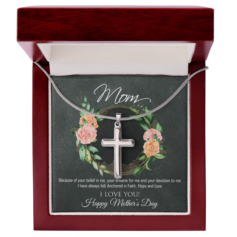 Faith and Love: A Beautiful Cross Necklace with an Inspiring Message for Mom