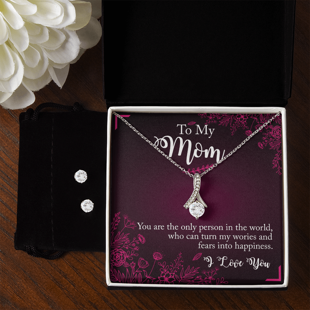 Blessed by Your Love: A Thoughtful Necklace and Earring Set for Mom with a Meaningful Message - Giulia's Jems